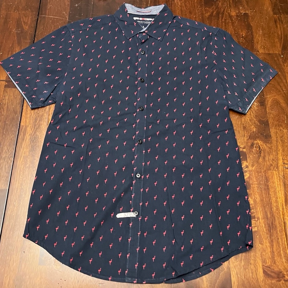 Denim & Flower Ricky Singh flamingo button down